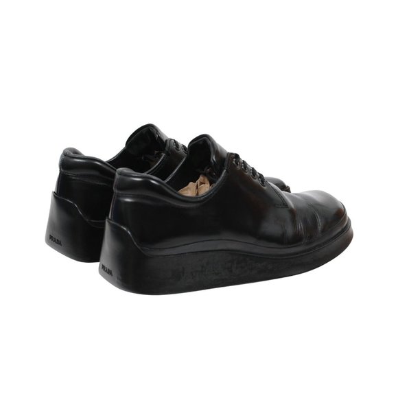 Prada Mens Derby US 7.5 UK 6.5 Black Leather Lace Up AW99 Chunky Runway Platform - Picture 3 of 10